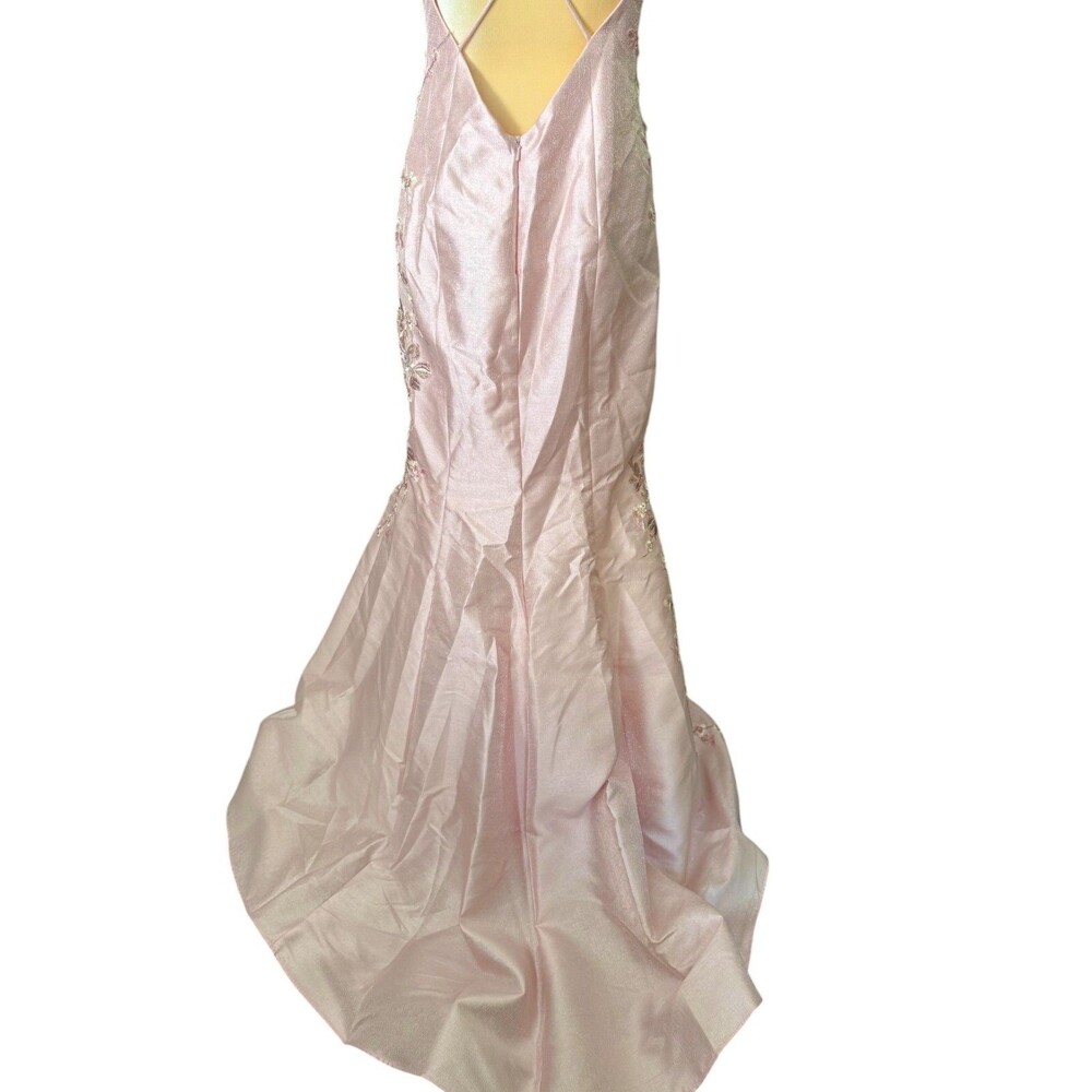 NEW Madison James Blush Pink Dress Sz 8 Floral Embroidered Floral Prom Wedding - Picture 10 of 16